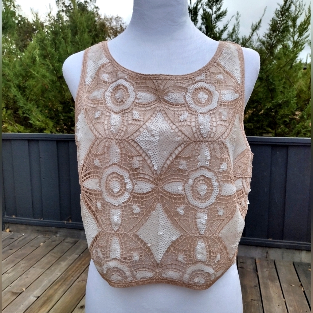 Express sequin evening top, size M